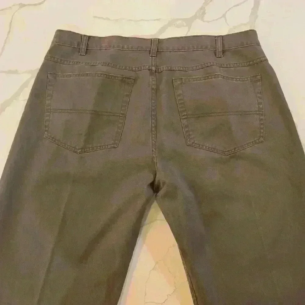 Kenneth Cole Mens Straight Leg Relaxed Fit Cotton Jeans Taupe Size 38W